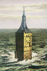 Der alte Westturm von Wangerooge war der erste Leuchtturm an der deutschen Nordseekste 